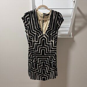 Parker Geometric Beaded Mini Dress Size 6